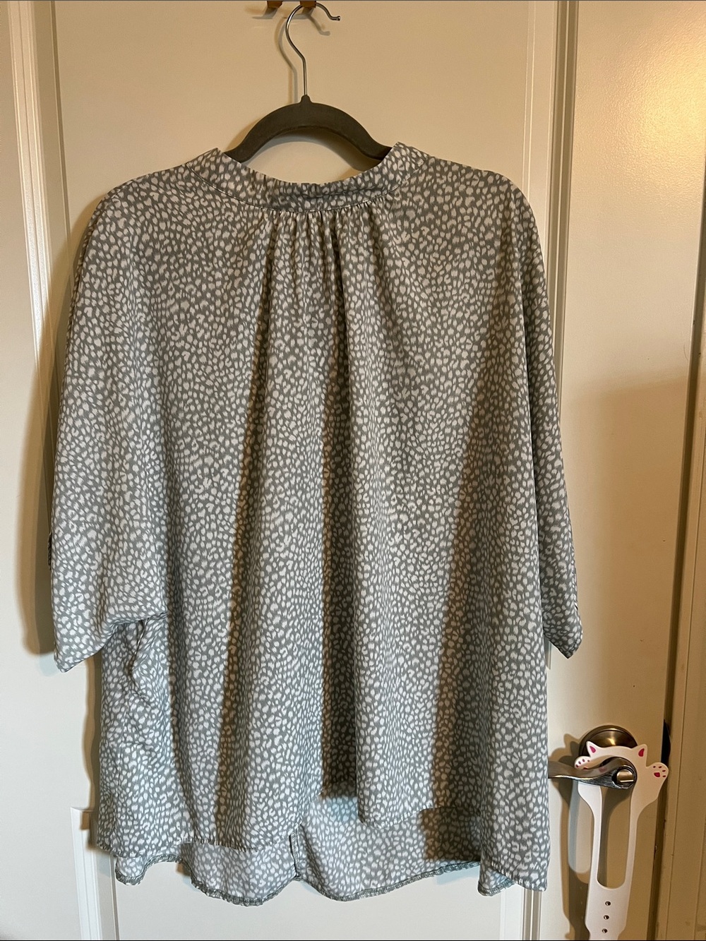 SHEIN Gray and White Printed Women's Blouse